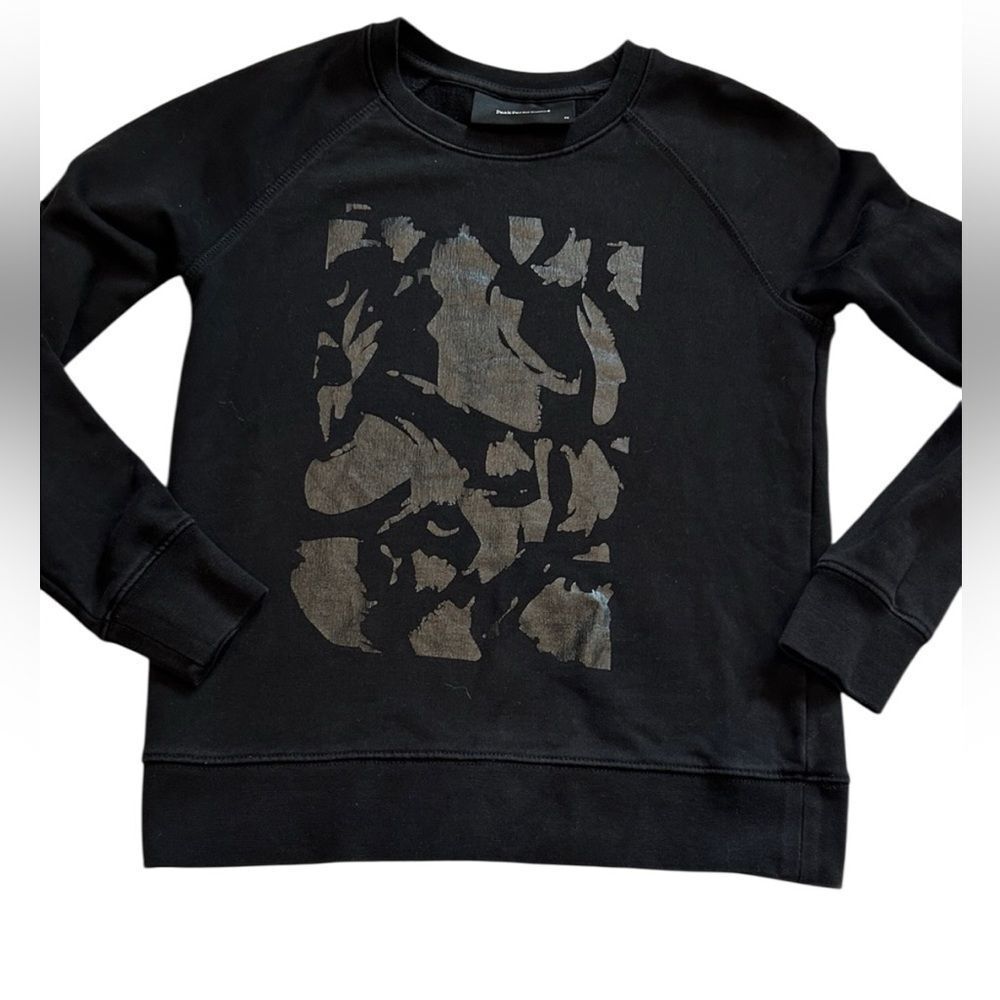 Peak Performance Black Graphic Crewneck Sweatshirt XS